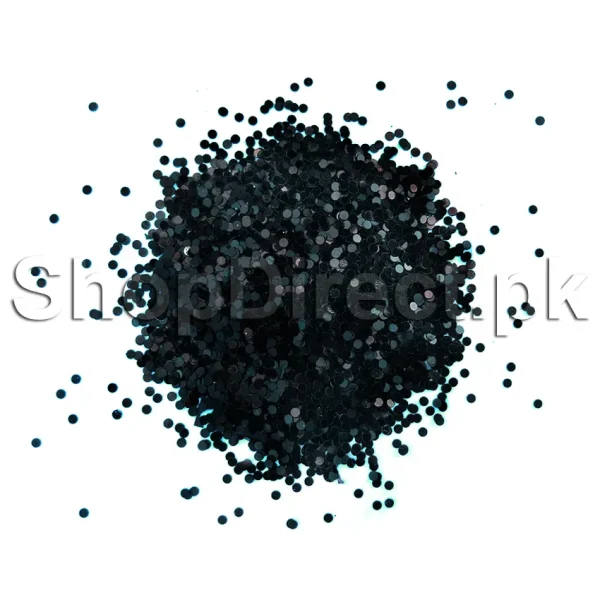 Black Round Glitters for Artwork and Crafting