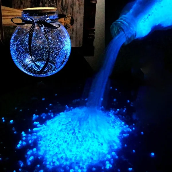 Blue Glow in Dark Gravels for Artwork Crafting Decorations